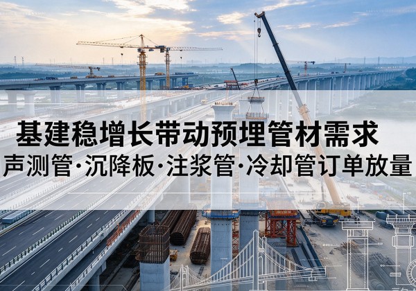 云州基建稳增长带动预埋监测管材需求，声测管、沉降板、注浆管订单持续放量